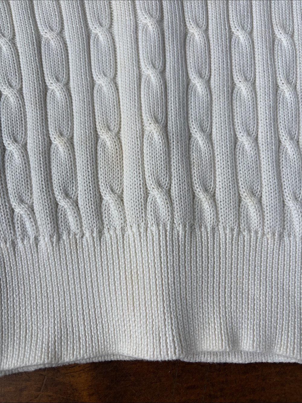 Ralph Lauren Off White Cable Knit Short-Sleeve Cardigan Sz M - Picture 11 of 12